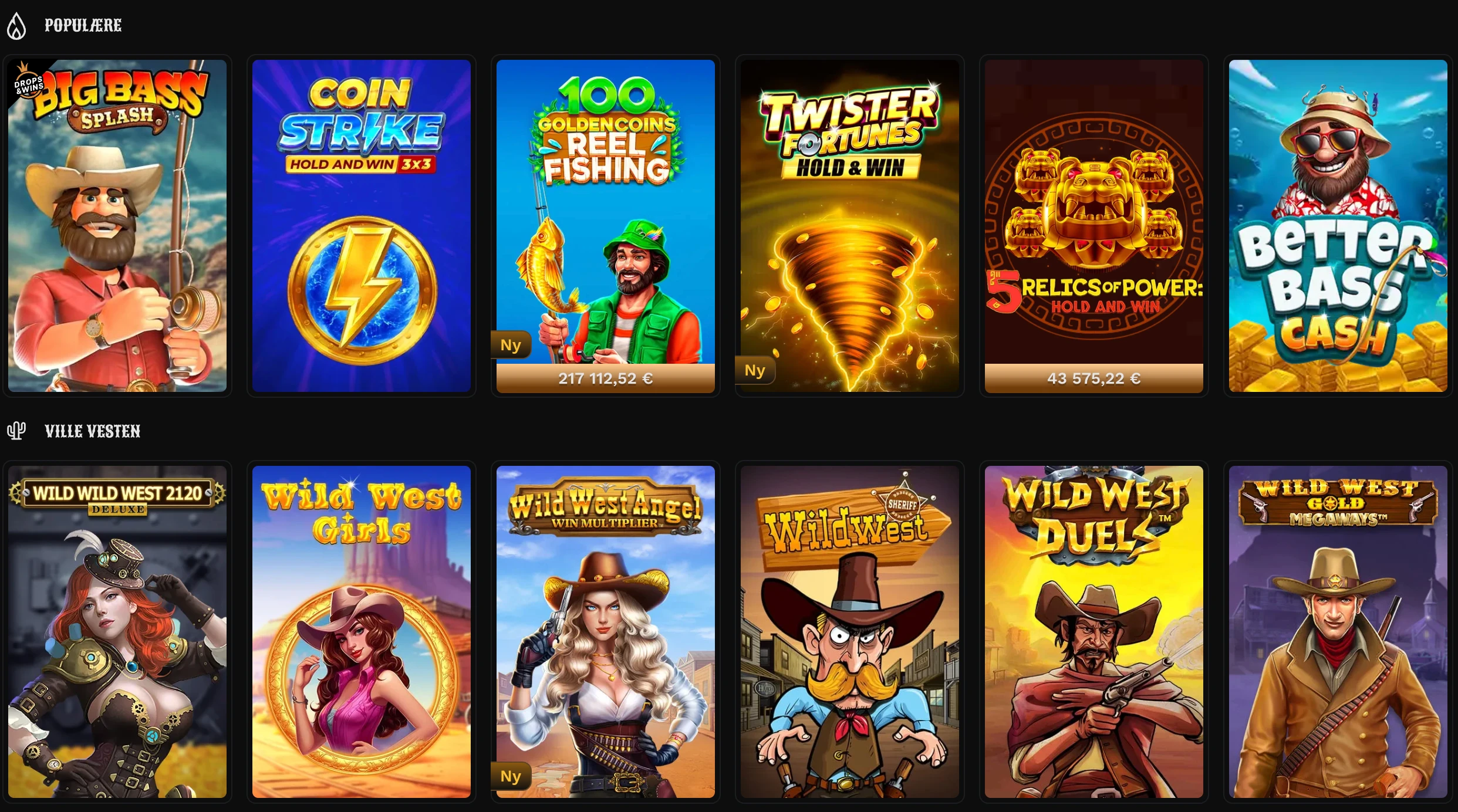 Spillutvalg hos Wildisno Casino